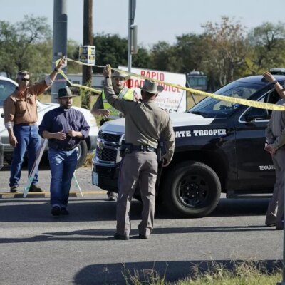 Police respond to a crime scene in Texas