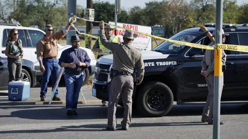 Police respond to a crime scene in Texas