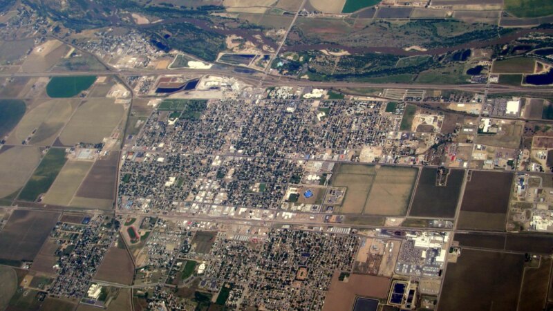 Aerial view of Fort Morgan, Colorado, where deputies are searching for escaped inmate Byron Roth (Credit: Wikimedia Commons)