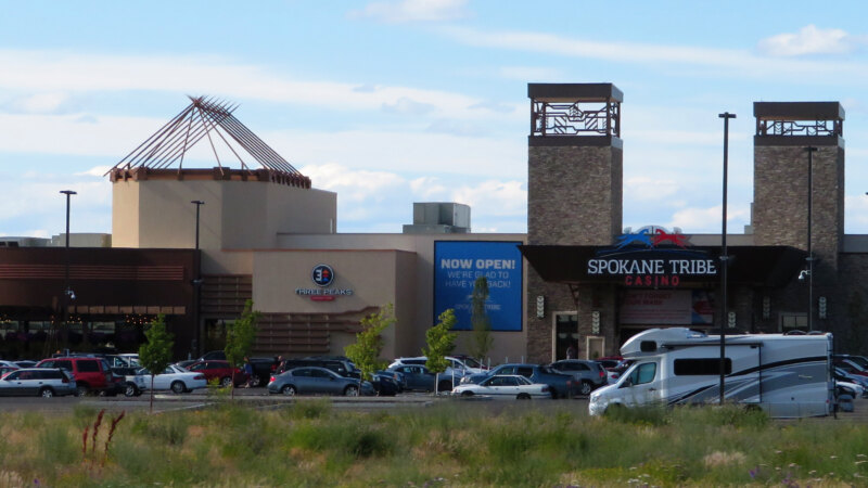 Exterior of the Spokane Tribe Casino in Airway Heights, Washington.