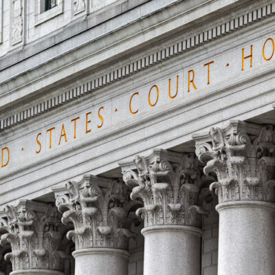 United States courthouse building with columns