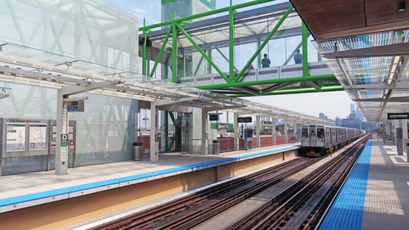 The Damen/Lake Green Line CTA station in Chicago, where CTA janitor Julian Mobley was fatally stabbed on Oct. 8. Photo: chicago-l.org
