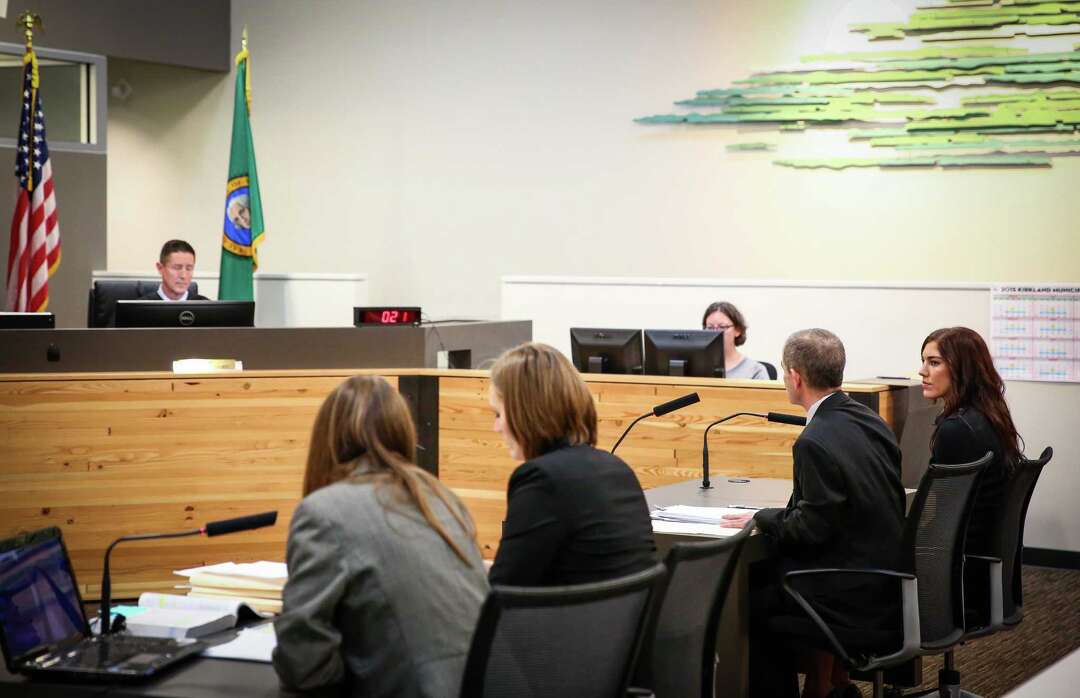 A courtroom in Washington state during a sentencing hearing