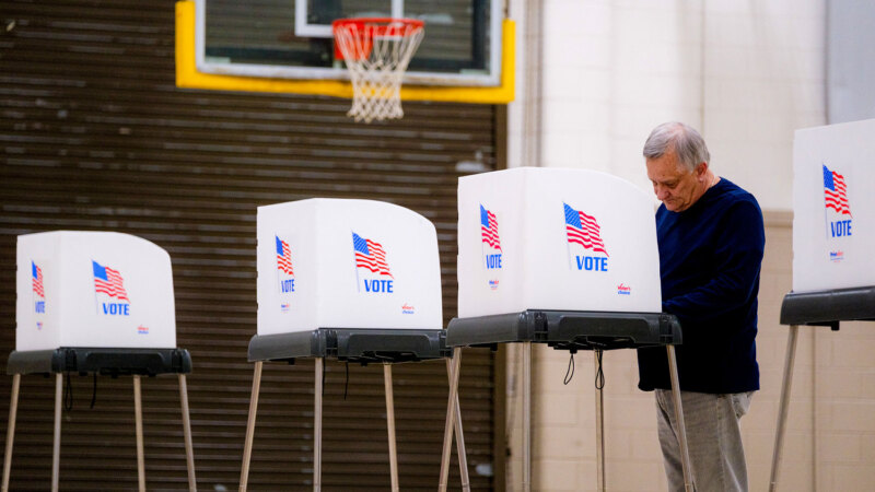 Voters at polling booths in North Carolina. Photo via NBC News.