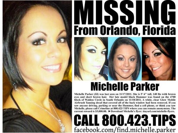 Missing-person flyer photo of Michelle Parker, who vanished in Orlando in 2011