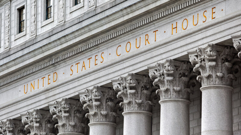 United States courthouse building with columns