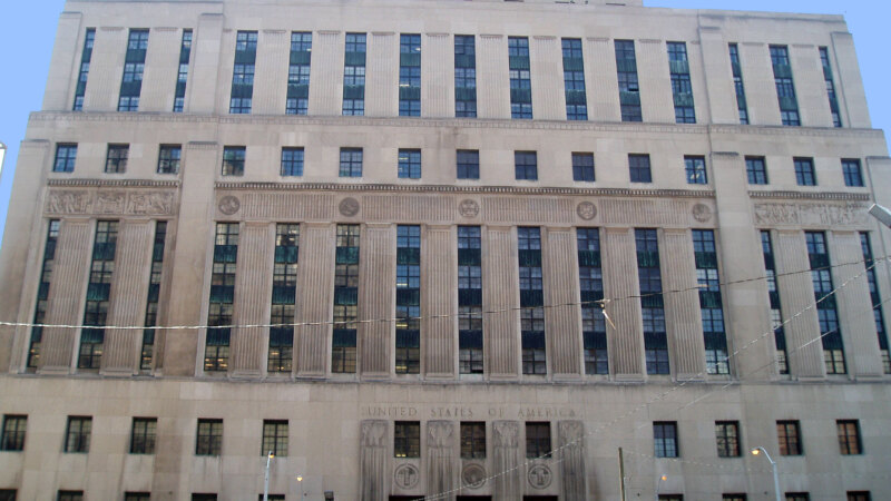The Theodore Levin U.S. Courthouse in Detroit, where Jeffrey Royer was sentenced